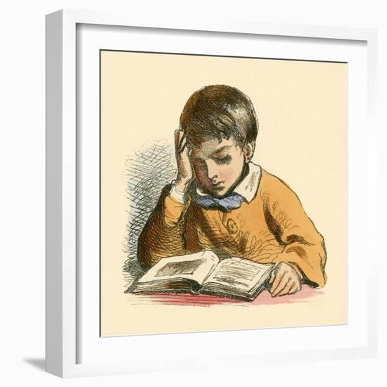 Boy Reading-English School-Framed Giclee Print