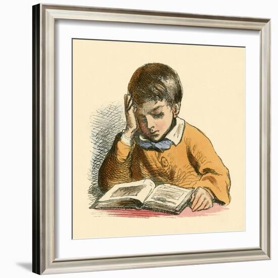 Boy Reading-English School-Framed Giclee Print