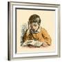 Boy Reading-English School-Framed Giclee Print