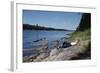 Boy Relaxing by the Delaware River-William P. Gottlieb-Framed Photographic Print