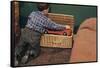 Boy Removing Fire Engine from Toy Chest-William P. Gottlieb-Framed Stretched Canvas