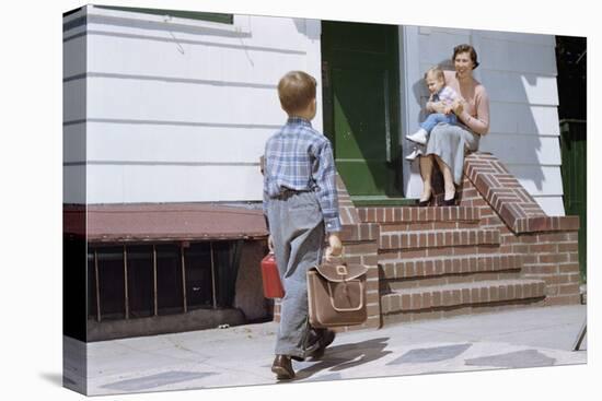 Boy Returning from School-William P. Gottlieb-Stretched Canvas