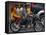 Boy Rides a Motorbike with Four Girls, as it Drizzles in Hyderabad, India-null-Framed Stretched Canvas