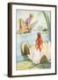 Boy Riding Butterfly and Girl in Water Lily-null-Framed Art Print