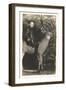 Boy Riding Stuffed Deer-null-Framed Art Print