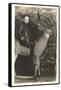 Boy Riding Stuffed Deer-null-Framed Stretched Canvas