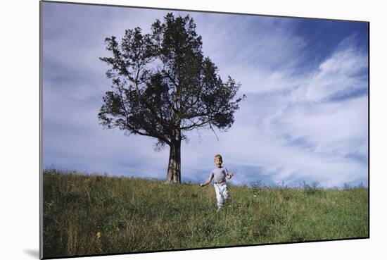 Boy Running Down Hill-William P. Gottlieb-Mounted Photographic Print