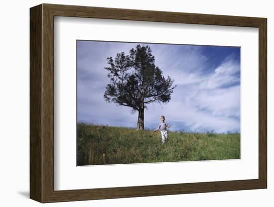 Boy Running Down Hill-William P. Gottlieb-Framed Photographic Print