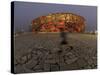 Boy Running Outside Bird's Nest, Beijing, China-null-Stretched Canvas