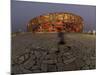 Boy Running Outside Bird's Nest, Beijing, China-null-Mounted Photographic Print