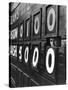 Boy Running Scoreboard at Griffith Stadium During the Baseball Game-Hank Walker-Stretched Canvas