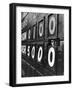 Boy Running Scoreboard at Griffith Stadium During the Baseball Game-Hank Walker-Framed Premium Photographic Print