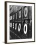 Boy Running Scoreboard at Griffith Stadium During the Baseball Game-Hank Walker-Framed Photographic Print