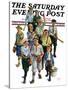 "Boy's Baseball Team," Saturday Evening Post Cover, April 17, 1926-Eugene Iverd-Stretched Canvas