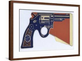 Boy's Big Shot Pistol Made of Paper-null-Framed Giclee Print