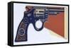 Boy's Big Shot Pistol Made of Paper-null-Framed Stretched Canvas