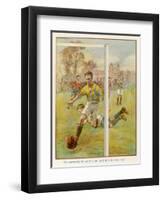 Boy Scores a Goal-Radcliffe Wilson-Framed Art Print