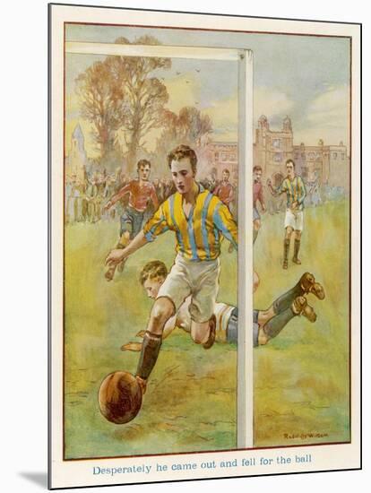 Boy Scores a Goal-Radcliffe Wilson-Mounted Art Print