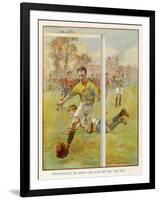 Boy Scores a Goal-Radcliffe Wilson-Framed Art Print