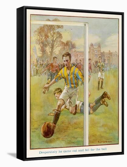 Boy Scores a Goal-Radcliffe Wilson-Framed Stretched Canvas