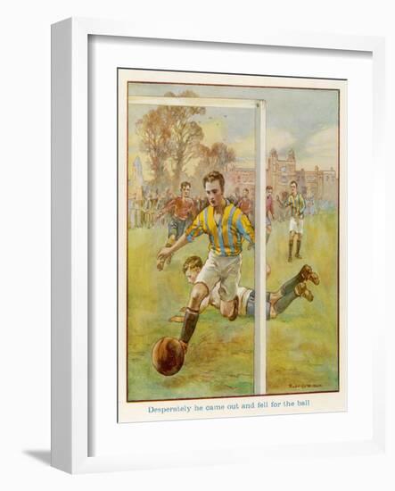 Boy Scores a Goal-Radcliffe Wilson-Framed Art Print