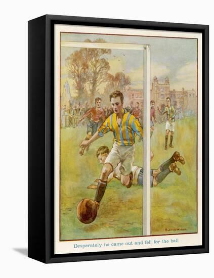 Boy Scores a Goal-Radcliffe Wilson-Framed Stretched Canvas