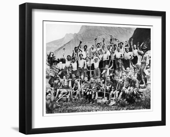 Boy Scouts from All Parts of Europe-null-Framed Photographic Print