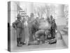 Boy Scouts making a fire for the visit of Sir Robert Baden-Powell to the White House, 1911-Harris & Ewing-Stretched Canvas