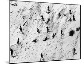 Boy Scouts Racing Down a Dune at the Indiana Dunes-Michael Rougier-Mounted Photographic Print