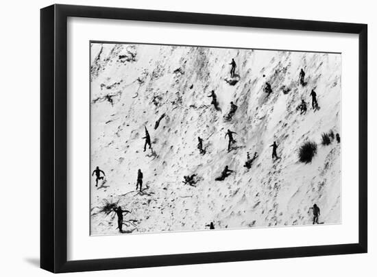 Boy Scouts Racing Down a Dune at the Indiana Dunes-Michael Rougier-Framed Giclee Print