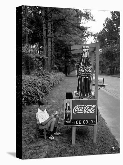 Boy Selling Coca-Cola from Roadside Stand-Alfred Eisenstaedt-Stretched Canvas