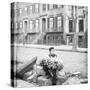 Boy Selling Flowers-null-Stretched Canvas