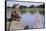 Boy Sitting by Lake in Cowboy Hat-William P. Gottlieb-Framed Stretched Canvas