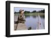 Boy Sitting by Lake in Cowboy Hat-William P. Gottlieb-Framed Photographic Print