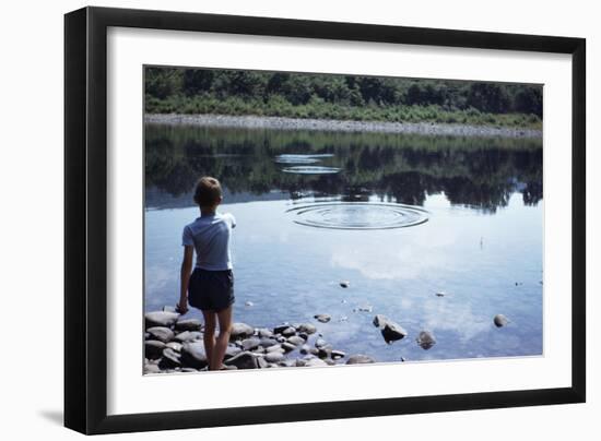 Boy Skipping Rocks-William P^ Gottlieb-Framed Photographic Print