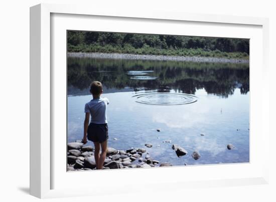 Boy Skipping Rocks-William P^ Gottlieb-Framed Photographic Print