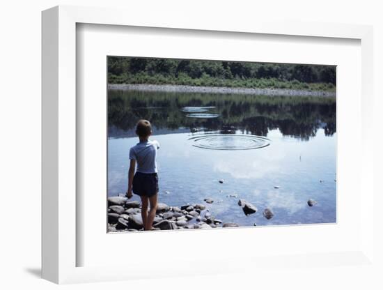 Boy Skipping Rocks-William P^ Gottlieb-Framed Photographic Print