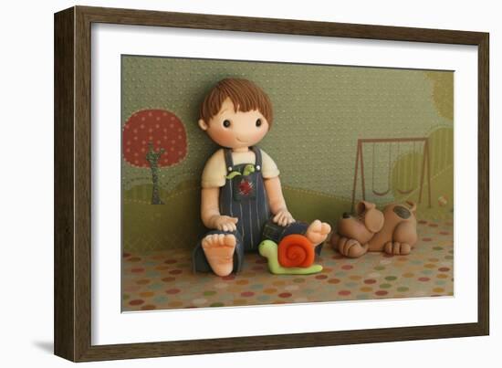 Boy Snips and Snails-null-Framed Photographic Print