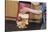 Boy Spilling Lunchbox Contents-William P. Gottlieb-Stretched Canvas