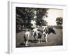 Boy Squirting Cow's Milk-null-Framed Photographic Print