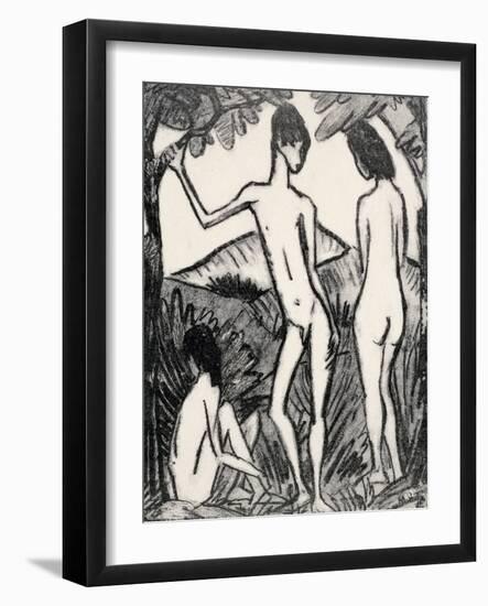 Boy Standing Between Two Girls, 1917-Otto Mueller-Framed Giclee Print