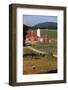 Boy Standing in Field Near Red Barn-William P. Gottlieb-Framed Photographic Print