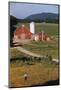 Boy Standing in Field Near Red Barn-William P. Gottlieb-Mounted Photographic Print