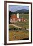 Boy Standing in Field Near Red Barn-William P. Gottlieb-Framed Photographic Print