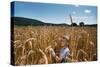 Boy Standing in Field of Wheat-William P. Gottlieb-Stretched Canvas