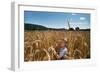 Boy Standing in Field of Wheat-William P. Gottlieb-Framed Photographic Print