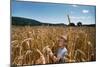 Boy Standing in Field of Wheat-William P. Gottlieb-Mounted Photographic Print