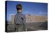 Boy Standing in Schoolyard-William P. Gottlieb-Stretched Canvas