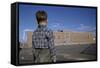 Boy Standing in Schoolyard-William P. Gottlieb-Framed Stretched Canvas
