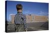 Boy Standing in Schoolyard-William P. Gottlieb-Stretched Canvas